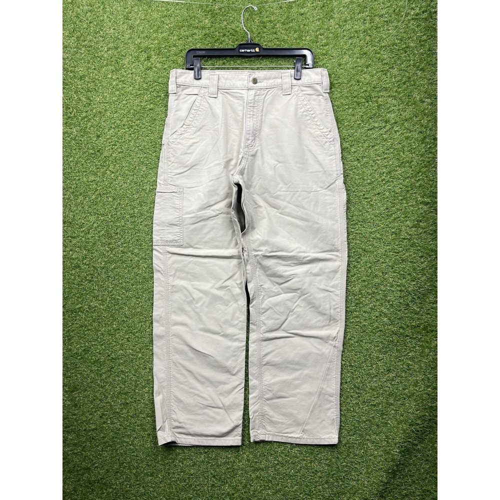 Carhartt Carpenter Pants Mens 34X30 Dungaree Fit Workwear Khaki B151 DKH Tan